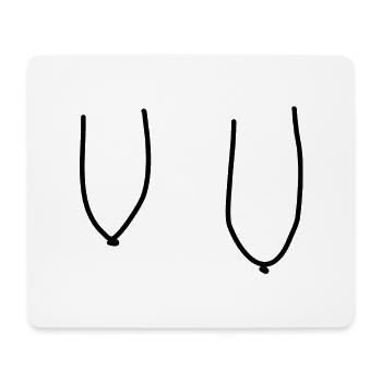 Sexy Geile Hänge Titten Titten Brüste Geschenk - Mousepad (Querformat) - Weiß - Vorne