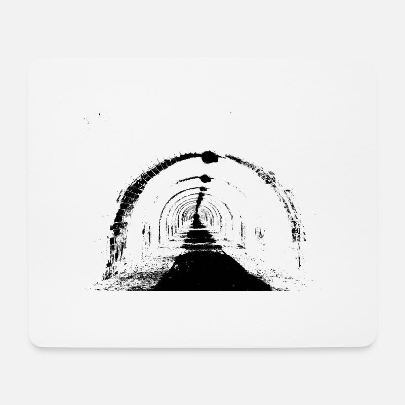 Tunnel-#001 - Mousepad (Querformat) - Weiß