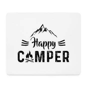Happy Camper - Camping Shirt Geschenk Vintage - Mousepad (Querformat) - Weiß - Vorne