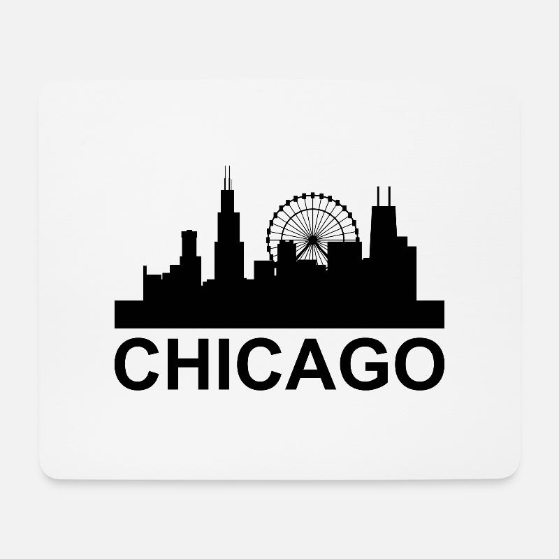 CHICAGO - Skyline - Mouse Pad (horizontal) - white