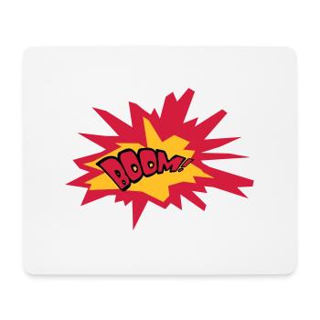 boom text fire flame hot tnt dynamite explode - Mouse Pad (horizontal) - white - Front