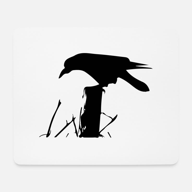 rabe - Mousepad (Querformat) - Weiß