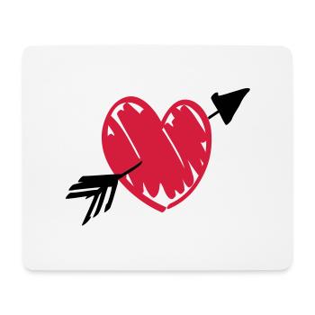 Herz Pfeil - Mousepad (Querformat) - Weiß - Vorne