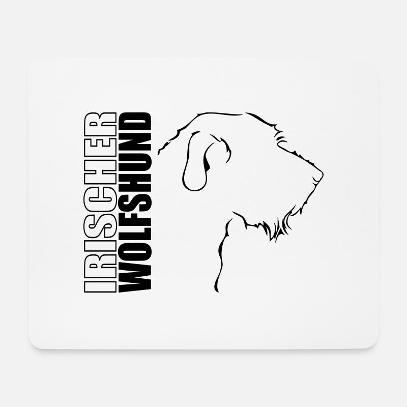 IRISCHER WOLFSHUND PROFIL WILSIGNS - Mousepad (Querformat) - Weiß