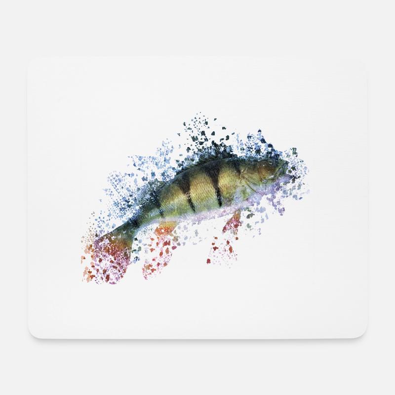 Angeln Barsch Geschenkidee - Mousepad (Querformat) - Weiß