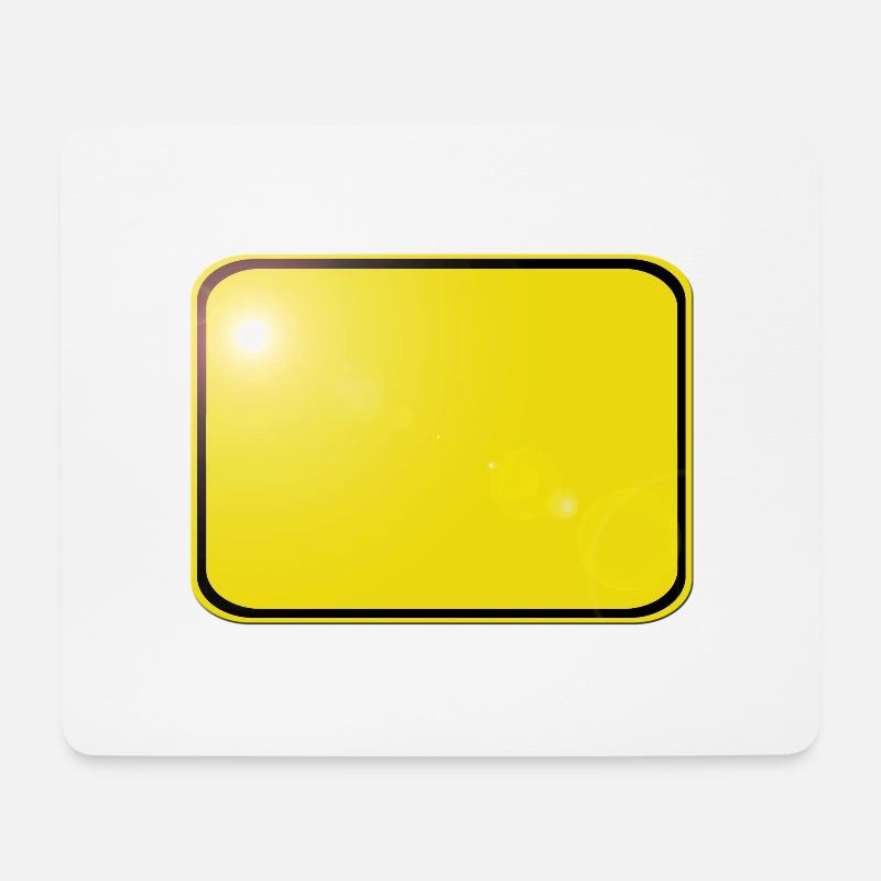 Ortsschild blanko, einfach - selbst gestalten - Mousepad (Querformat) - Weiß