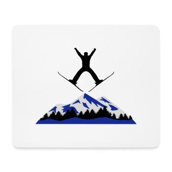 ski and mountain, ski jumping - Mouse Pad (horizontal) - white - Front