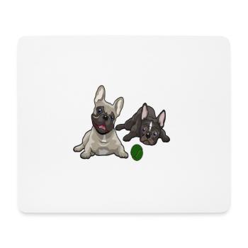 Bouledogue Français, Bouledogue Français - Tapis de souris (format paysage) - blanc - Devant