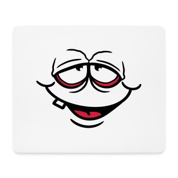 laecheln grinsen gesicht lustig haesslich glueckli - Mousepad (Querformat) - Weiß - Vorne
