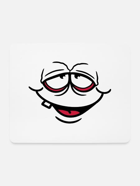laecheln grinsen gesicht lustig haesslich glueckli - Mousepad (Querformat) - Weiß
