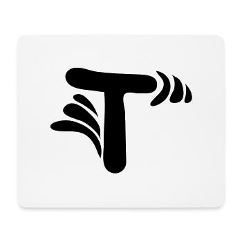 Lettre T & Motif - Tapis de souris (format paysage) - blanc - Devant