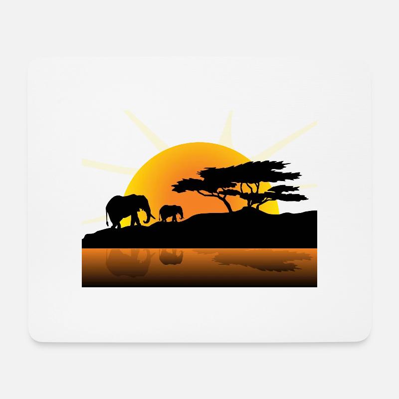 Afrika - Mousepad (Querformat) - Weiß