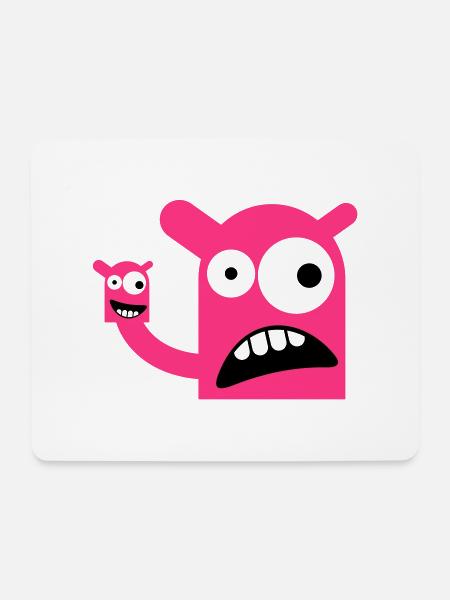 Ein Monster mit einer Monster-Puppe - Mousepad (Querformat) - Weiß