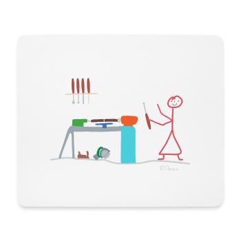 Drechsel chiffre de bâton, travail de passe-temps de femme artisanat - Tapis de souris (format paysage) - blanc - Devant