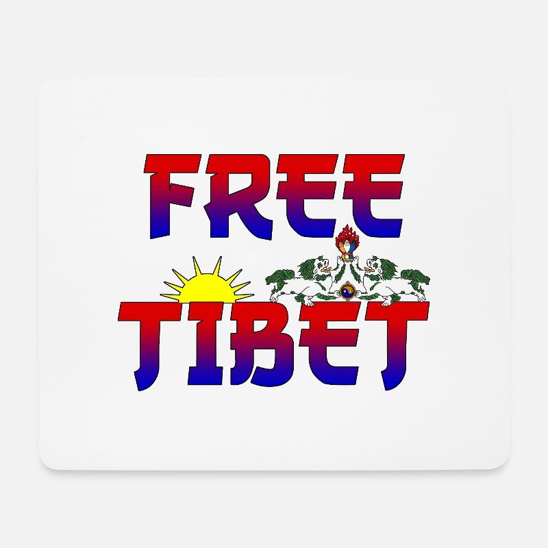Tibet Free - Mousepad (Querformat) - Weiß
