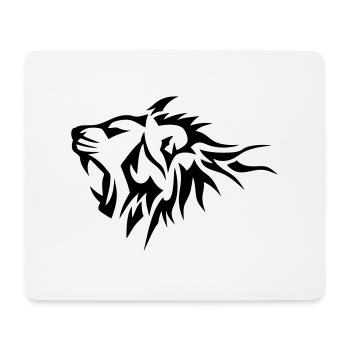 lion tribal tatouage dessin 14026 - Tapis de souris (format paysage) - blanc - Devant