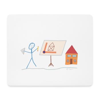 Bauzeichner Strichmännchen Planer Konstrukteur Job - Mousepad (Querformat) - Weiß - Vorne