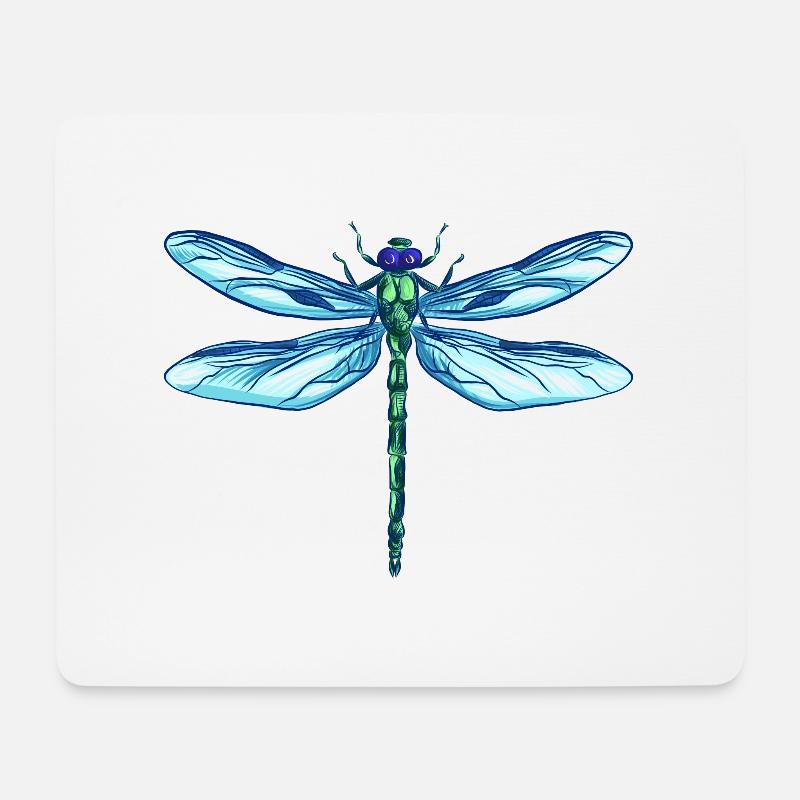 Dragonfly Libelle Geschenk Insekt bunt Flügel - Mousepad (Querformat) - Weiß