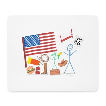 America USA Stick Figure Travel States Bridge - Mouse Pad (horizontal) - white - Front