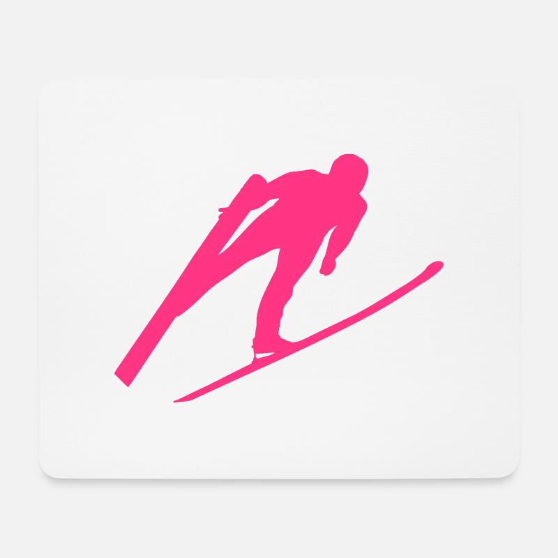 skispringer - skijumper - Mousepad (Querformat) - Weiß