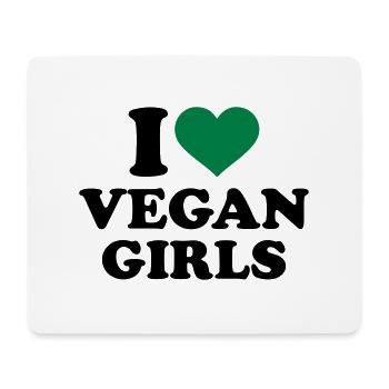 I love Vegan girls - Tapis de souris (format paysage) - blanc - Devant
