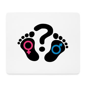 Question mark footprints feet icon girl boy - Mouse Pad (horizontal) - white - Front