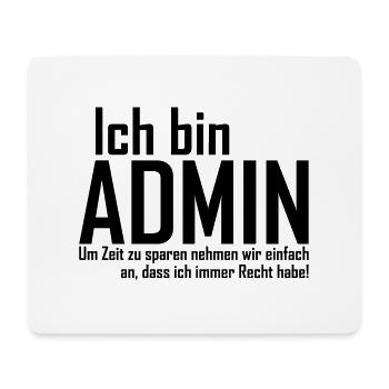 admin - Mousepad (Querformat) - Weiß - Vorne