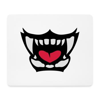 gueule feroce langue ouverte dent 902 - Tapis de souris (format paysage) - blanc - Devant
