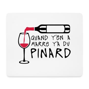 quand marre pinard bouteille vin alcool - Tapis de souris (format paysage) - blanc - Devant