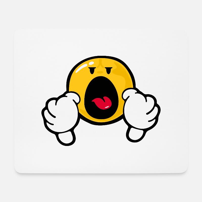 Smiley Anger - Mousepad (Querformat) - Weiß