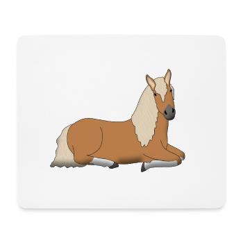 haflinger_liegt - Mouse Pad (horizontal) - white - Front