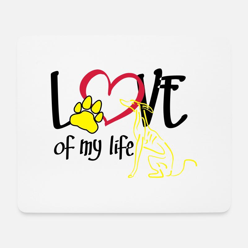 Love of my life Windhund - Mousepad (Querformat) - Weiß