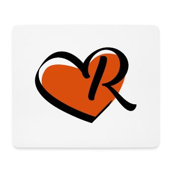 Lettre R dans le coeur - Tapis de souris (format paysage) - blanc - Devant