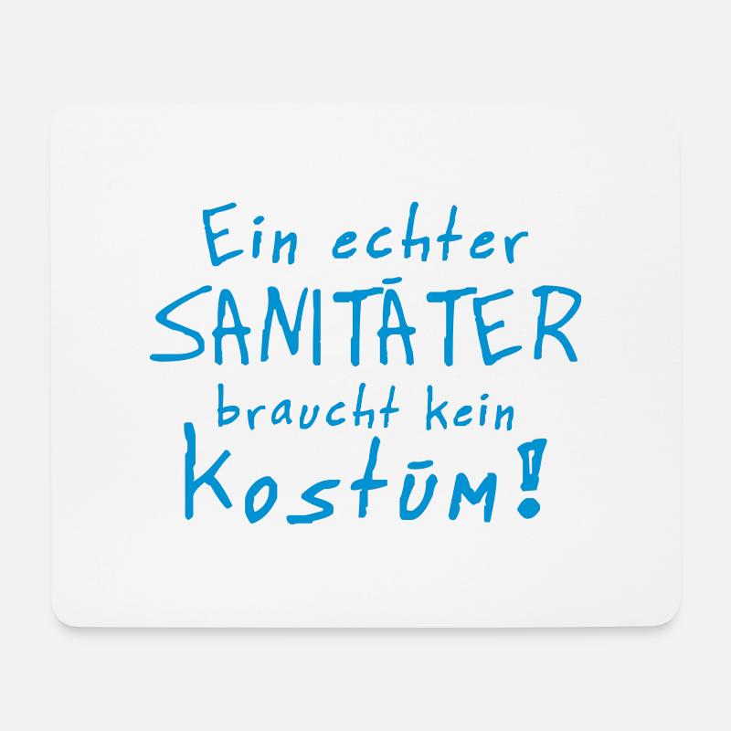 ein echter sanitäter kostüm - Mousepad (Querformat) - Weiß