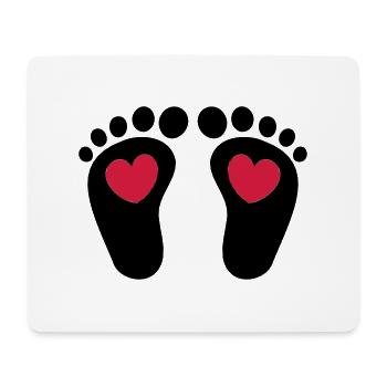❤ټCute Baby Footprints-Vector Footprintsټ❤ - Mouse Pad (horizontal) - white - Front