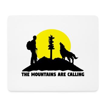 Der Berg ruft, wandern - Mousepad (Querformat) - Weiß - Vorne