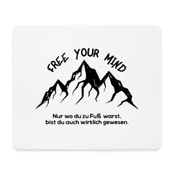 Free your mind - Wandern Berge Alpen Track - Mousepad (Querformat) - Weiß - Vorne