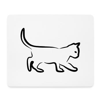 Cat, Cute Kitten Art - Mouse Pad (horizontal) - white - Front