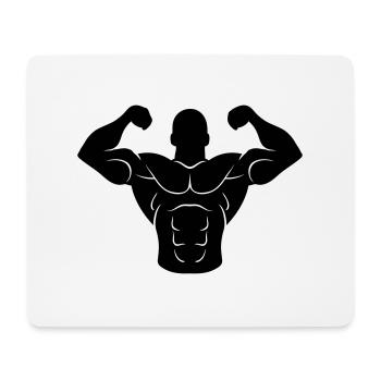fitness man muscle - Mousepad (Querformat) - Weiß - Vorne