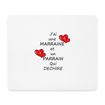T-shirt Marraine et Parrain qui dechire - Tapis de souris (format paysage) - blanc - Devant