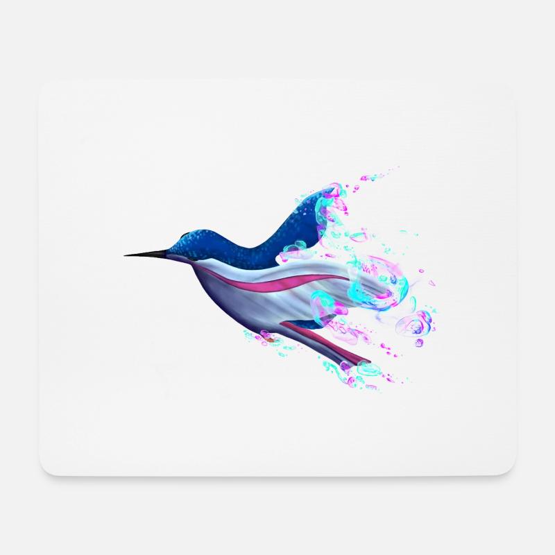 blue seabird – humming–bird - Mousepad (Querformat) - Weiß