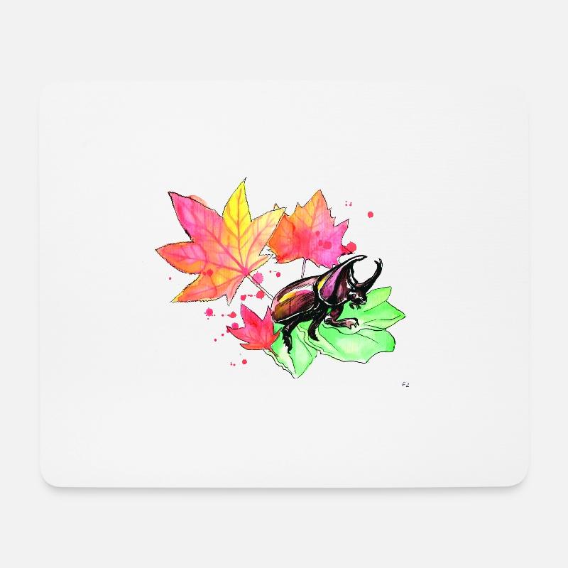 Hirschkäfer im Herbst - Mousepad (Querformat) - Weiß