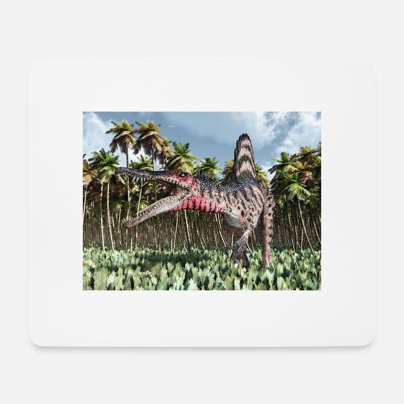 Dinosaurier Spinosaurus im Dschungel - Mousepad (Querformat) - Weiß