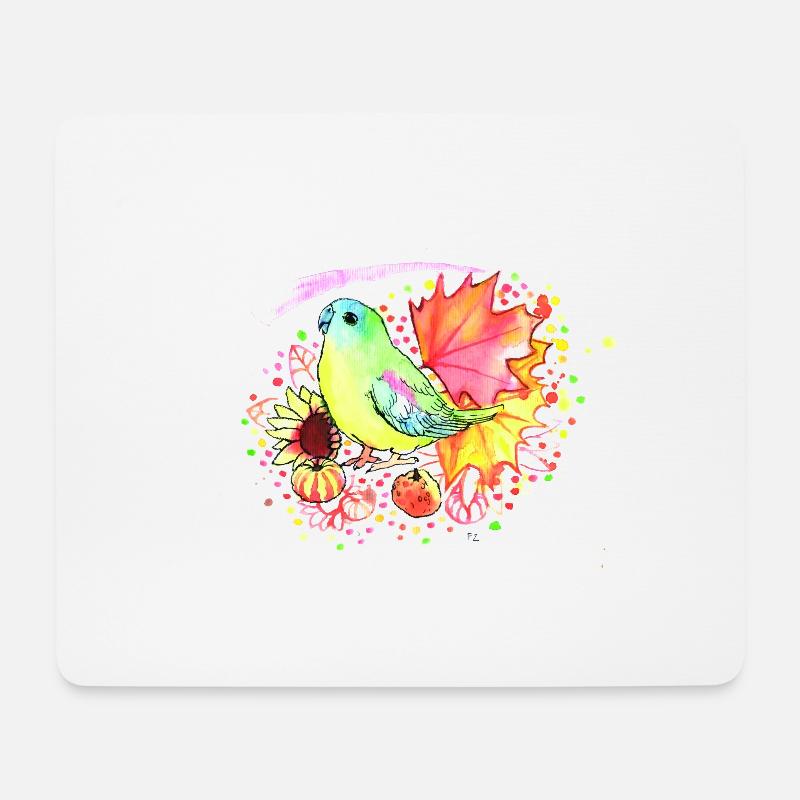 Grüner Papagei - Mousepad (Querformat) - Weiß
