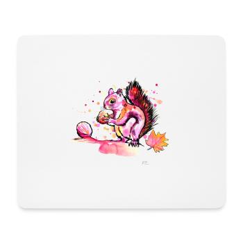 Écureuil en se nourrissant - Tapis de souris (format paysage) - blanc - Devant