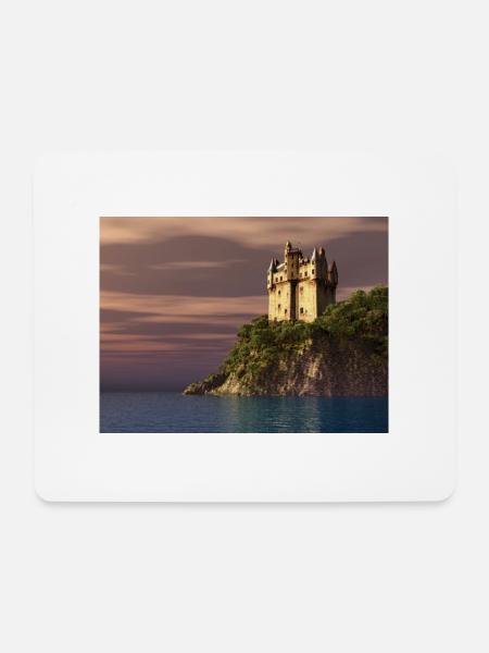 Schottisches Schloss am Meer - Mousepad (Querformat) - Weiß