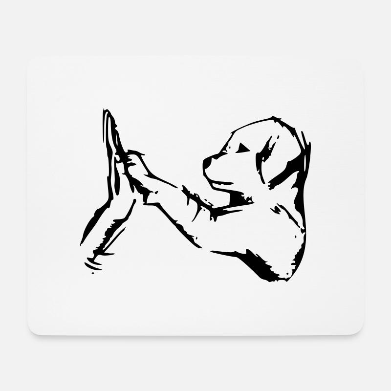 hund gibt 5 - high five - Mousepad (Querformat) - Weiß