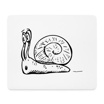 2020 08 30 escargot 06 noir blanc - Tapis de souris (format paysage) - blanc - Devant