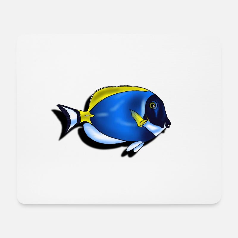 Poisson chirurgien leucosternon - Tapis de souris (format paysage) - blanc