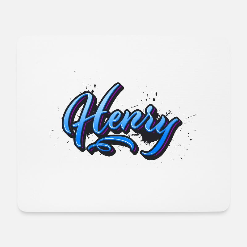 Henry Vorname Name Namenstag Splash Graffiti - Mousepad (Querformat) - Weiß